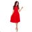 311-1 LILA Pleated dress with short sleeves - red
