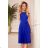 311-2 LILA Pleated dress with short sleeves - Royal Blue
