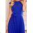 311-2 LILA Pleated dress with short sleeves - Royal Blue
