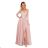 309-4 AMBER elegant lace long dress with a neckline - dirty pink