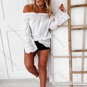 Shirt blouse short 3/4 sleeve lace ladies (UNI SL) ITALIAN FASHION IM13014