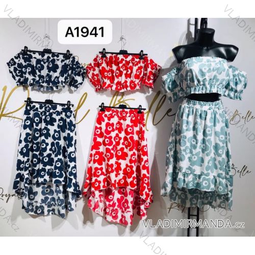 Summer top and floral skirt set for women (UNI SM) ITALIAN FASHION IMM201941