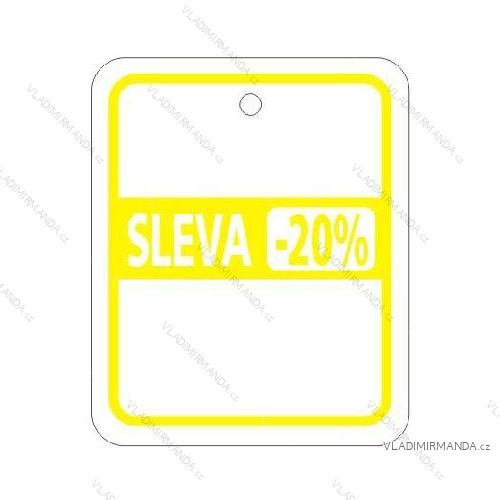 Visačky-20%, žlutá barva. 100ks/balení