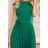 311-3 LILA Pleated dress with short sleeves - Green