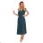 315-1 EMILY Pleated dress with frills and neckline - green