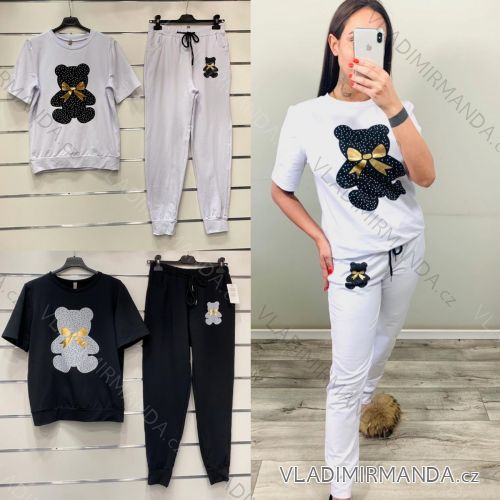 Women's T-shirt short sleeve and sweatpants set (UNI S / L) TURKISH FASHION IMK20231