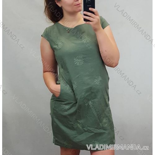 Women's short-sleeved summer dress (uni l / 2xl) ITALIAN FASHION IM720152