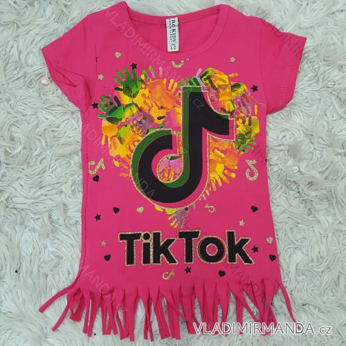 Tričko TikTok krátký rukáv dětské dorost dívčí (2-10 let) TURECKÁ VÝROBA TVB20118