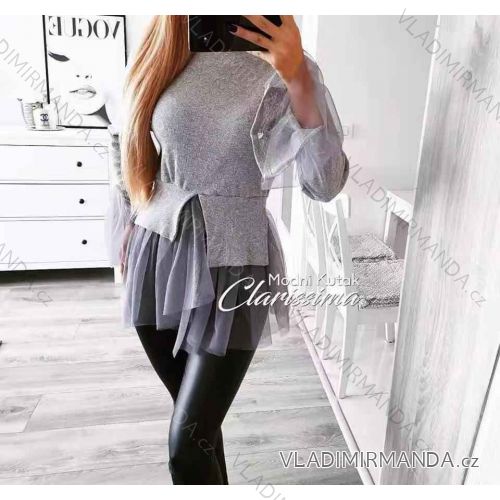 Blouse long sleeve with ruffles women (UNI S / L) ITALIAN FASHION IMK20159