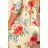 13-121 Sports dress with pockets - beige linen + red flowers