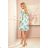 319-1 HANNAH chiffon dress with a neckline at the back - blue dragonflies