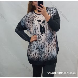 Tunika Tričko dlouhý rukáv dámská nadrozměr (uni XL-XXL)Turecká moda TME20100