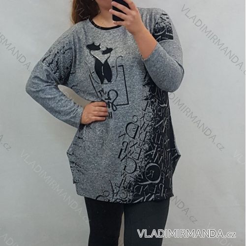 Tunika Tričko dlouhý rukáv dámská nadrozměr (uni XL-XXL)Turecká moda TME20104