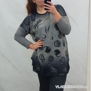 Tunika Tričko dlouhý rukáv dámská nadrozměr (uni XL-XXL)Turecká moda TME20106