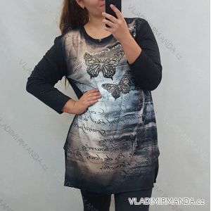 Tunika Tričko dlouhý rukáv dámská nadrozměr (uni XL-XXL)Turecká moda TME20110