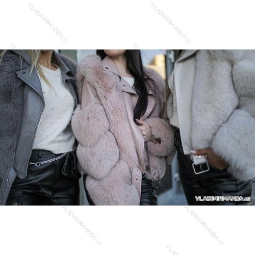 Jacket winter jacket with hood and fur women oversized (46-54) POLISH FASHION BLI19YP-18057-12