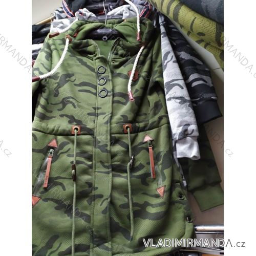 Mikina na zip prodloužená dlouhý rukáv dámská (M-3XL) D.T. FASHION  DTF20018