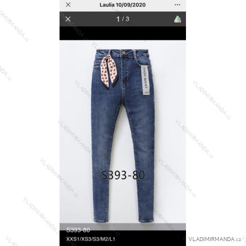 Jeans pants leatherette with zip (XXS-L) LAULIA JWA20008