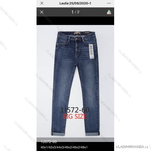 Jeans pants leatherette with zip (40-48) LAULIA JWA20095