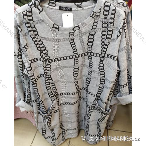 Šaty volnočasové dlouhý rukáv dámské (uni xl-2xl) ITALSKá MODA IM7201016