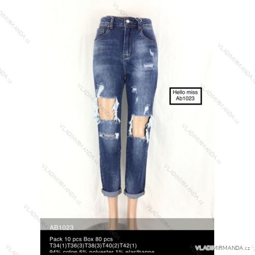 Rifle jeans dlouhé trhané dámské (34-42) HELLO MISS MA520AB1023