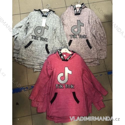 Sweatshirt long sleeve with sequins and hoody infant baby girl (128-164) TUZZY TURKEY MODA TM218117