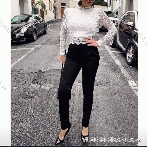 Shirt blouse short 3/4 sleeve lace ladies (UNI SL) ITALIAN FASHION IM13014