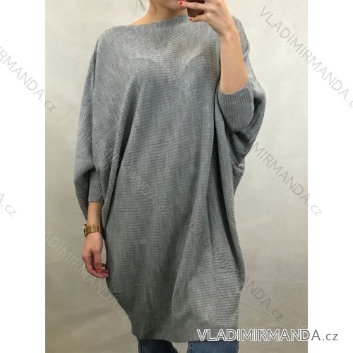 Svetr s netopířími rukávy, dlouhý dámský oversize (UNI S/XL) ITALSKÁ MÓDA TMA22011