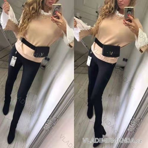 Blouse long sleeve with ruffles women (UNI S / L) ITALIAN FASHION IMK20159