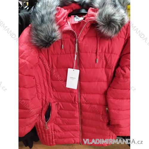 Bunda/kabát zimní na zip s kapucí a kožíškem dámská (3XL-7XL) POLSKÁ MÓDA PM6201792-D