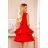 321-1 Exclusive dress with lace neckline - RED