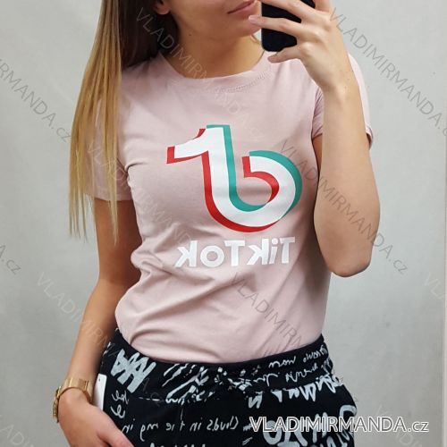 Tričko krátký rukáv dámské tik tok (uni s/l) ITALSKá MóDA IM420851 S/L one size bílá