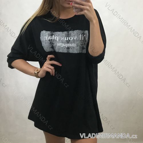 Tunika tričko 3/4 dlouhý rukáv (uni XL/XXL) ITALSKÁ MODA IM420925/DR XL/2XL Černá