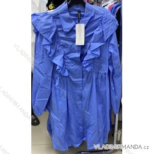 Šaty košilové elegantní dlouhý rukáv dámské (S/M ONE SIZE) ITALSKÁ MÓDA IMM21051