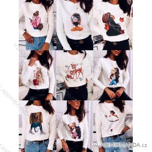 T-shirt elegant long sleeve women (S / M ONE SIZE) ITALIAN FASHION IMWK21008