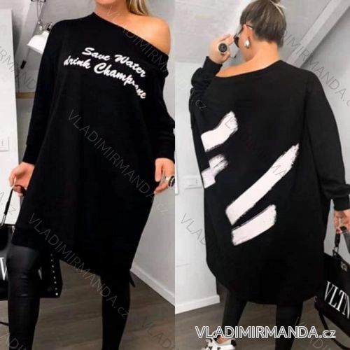 Šaty oversize dlouhý rukáv dámské (S/M/L/XL one size) ITALSKÁ MÓDA IMD24SAVE