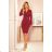 340-3 Assumed dress with buttons and a collar - Burgundy color