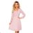 313-4 ISABELLE Pleated dress with neckline and long sleeve - powder pink