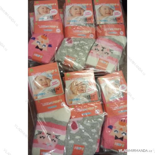 Socks warm thermo anti-slip for baby girl (0-36 months) LOOKEN ZTY-6720ABS