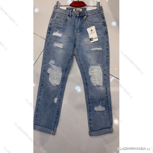 Kalhoty rifle jeans dlouhé trhané dámské (XS-XL) M.SARA MRS213719