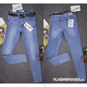 Kalhoty rifle jeans s páskem dlouhé dámské (XS-XL) M.SARA MRS21S5698-2