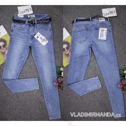 Kalhoty rifle jeans s páskem dlouhé dámské (XS-XL) M.SARA MRS21S5698-2