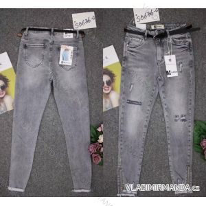 Kalhoty rifle jeans s páskem dlouhé trhané dámské (XS-XL) M.SARA MRS21S5636-C