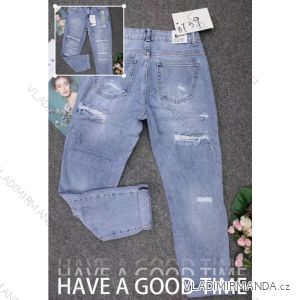 Kalhoty rifle jeans dlouhé trhané dámské (XS-XL) M.SARA MRS21B739