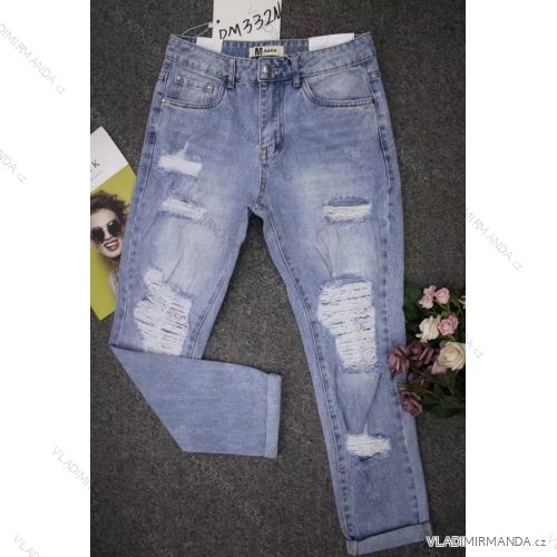 Kalhoty rifle jeans dlouhé trhané dámské (XS-XL) M.SARA MRS21DM332N