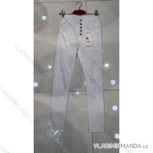 Kalhoty rifle jeans s vysokým pasem dlouhé trhané dámské (XS-XL) M.SARA MRS213728