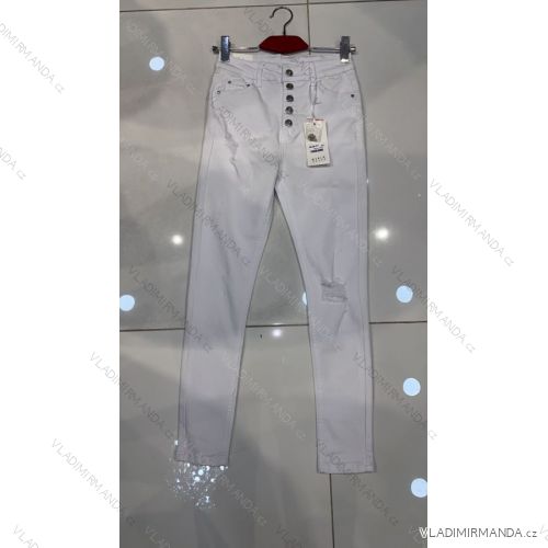 Kalhoty rifle jeans s vysokým pasem dlouhé trhané dámské (XS-XL) M.SARA MRS213728