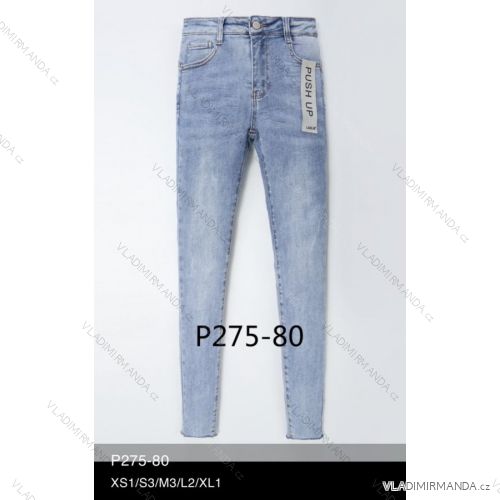 Kalhoty rifle jeans push up s vysokým pasem dlouhé dámské (XS-XL) LAURIA LAU21P275-80