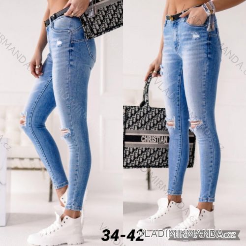 Kalhoty rifle jeans s vysokým pasem dlouhé trhané dámské (XS-M) DAYSIE DSY212670