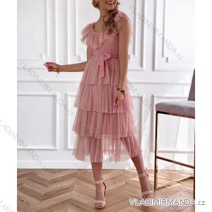 Šaty s páskem elegantní bez rukávu dámské (S/M ONE SIZE) ITALSKÁ MÓDA IMWD212745